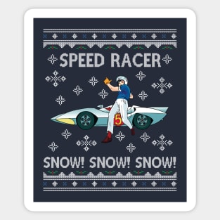 Speed Racer Go Snow Christmas Sticker